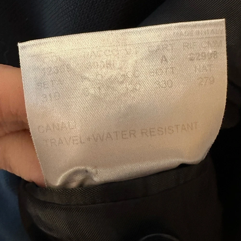Canali Travel and Water Resistant Dark Charcoal Men's Blazer Cupro 54R